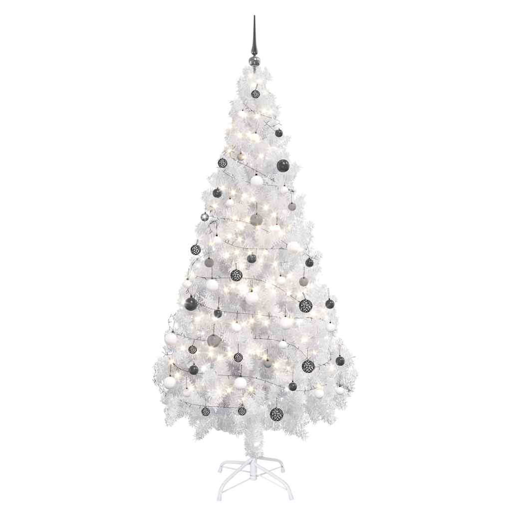 Árbol de Navidad artificial con ramas gruesas PVC blanco 120 cm
