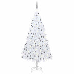 Árbol de Navidad artificial con ramas gruesas PVC blanco 120 cm