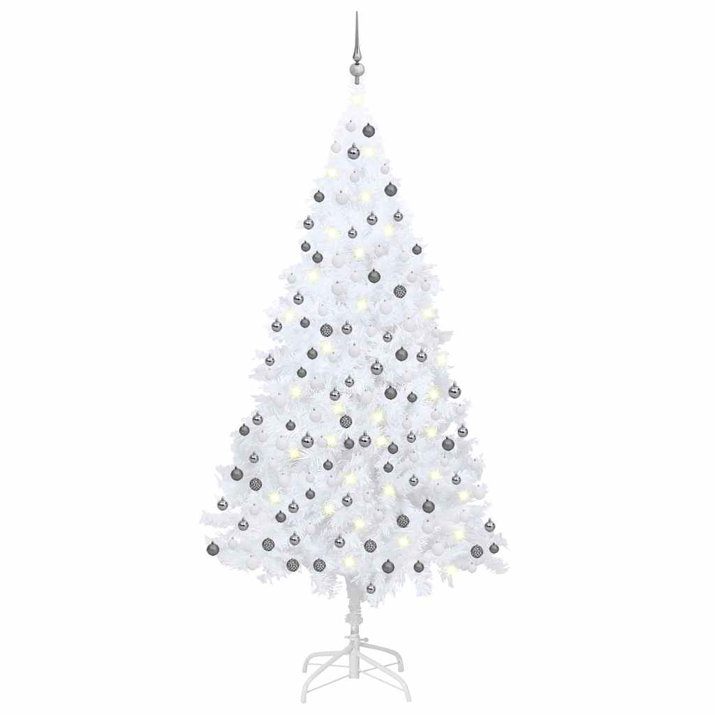 Árbol de Navidad artificial con ramas gruesas PVC blanco 120 cm