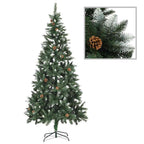 Árbol de Navidad helado con luces, bolas y piñas 210 cm