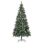 Árbol de Navidad helado con luces, bolas y piñas 210 cm