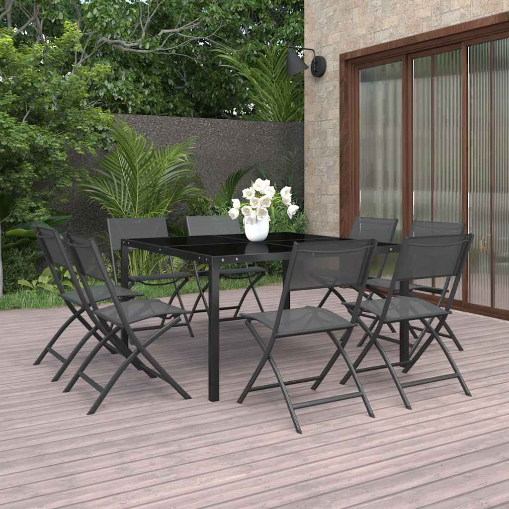 Juego comedor de jardín 5 pzas y cojines ratán sintético blanco