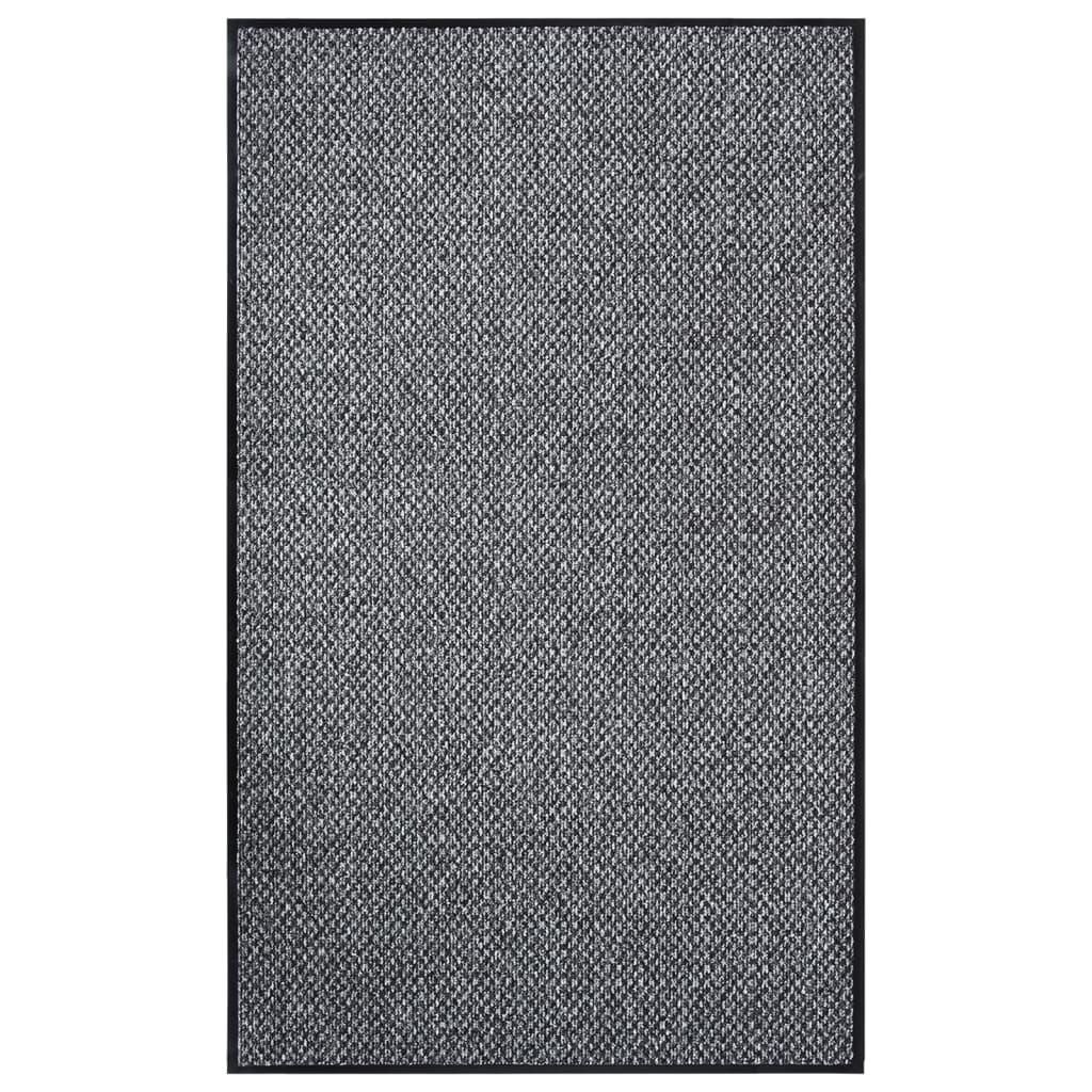 Felpudo a rayas negro y gris 115x200 cm