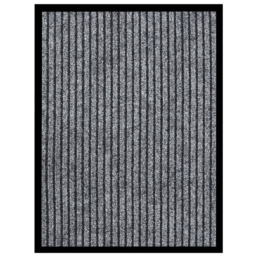 Felpudo a rayas negro y gris 115x200 cm