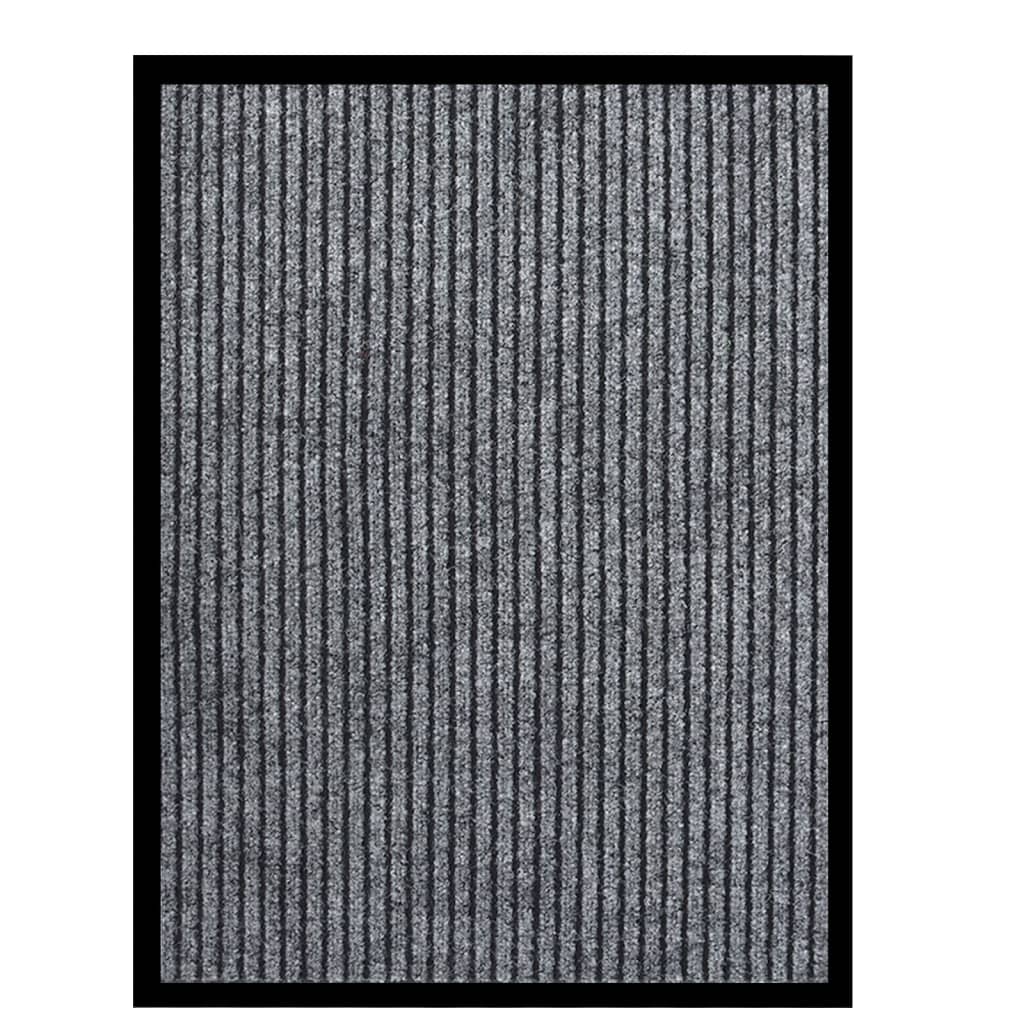 Felpudo a rayas negro y gris 115x200 cm