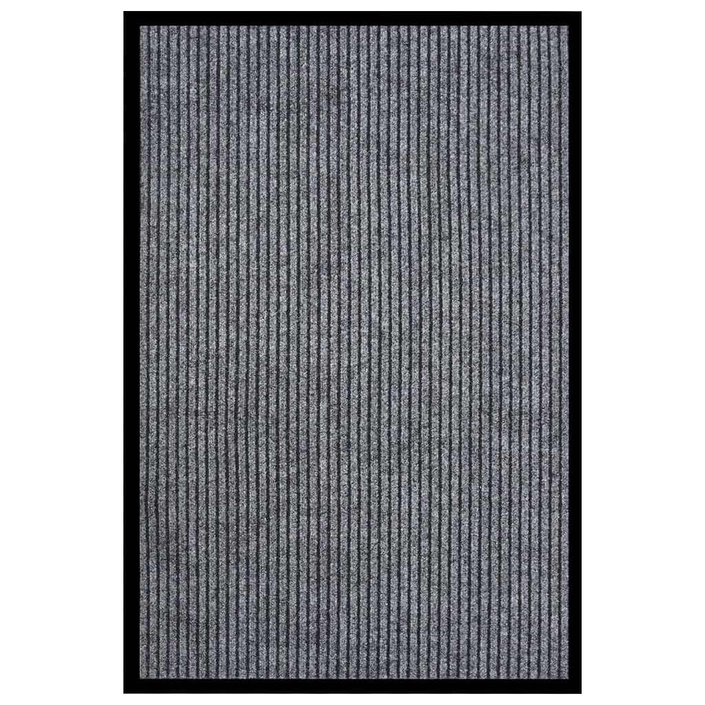 Felpudo a rayas negro y gris 115x200 cm