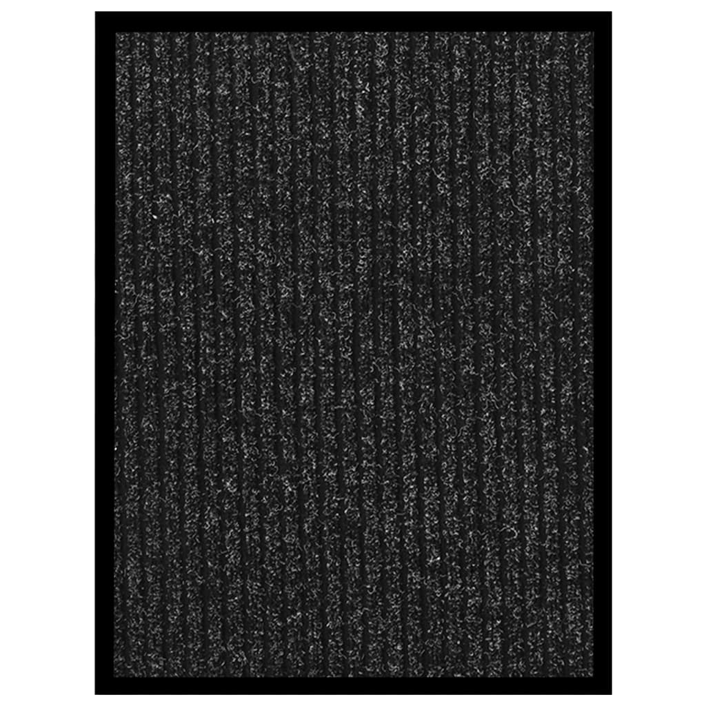 Felpudo a rayas negro y gris 115x200 cm