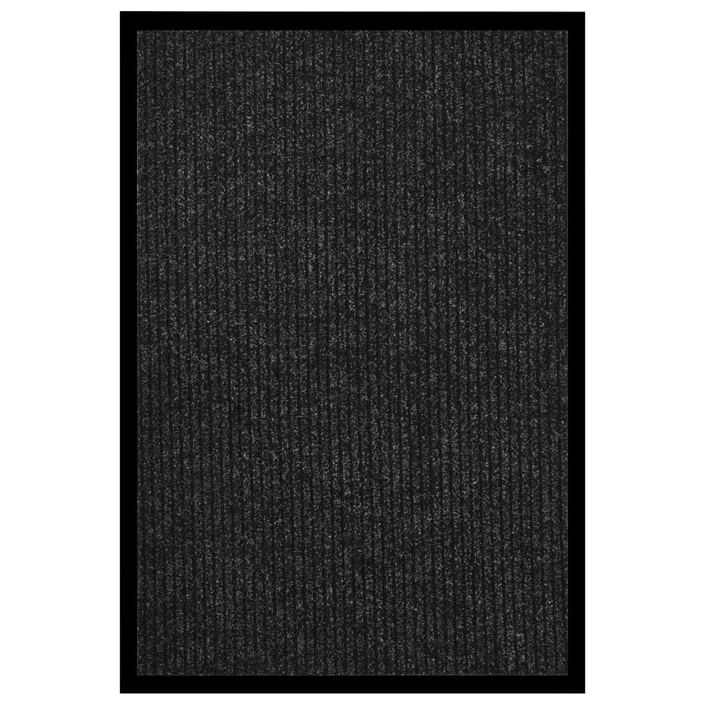 Felpudo a rayas negro y gris 115x200 cm
