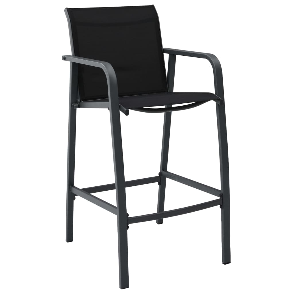 Conjunto de bar para jardín 5 piezas negro