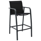 Conjunto de bar para jardín 5 piezas negro