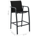 Conjunto de bar para jardín 5 piezas negro