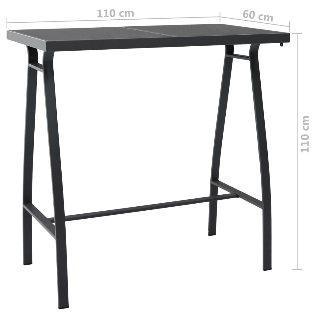 Conjunto de bar para jardín 5 piezas negro