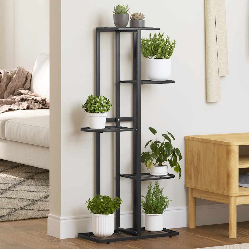 Soporte de flores con rueda de metal blanco 94,5x25x92,5 cm