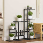 Soporte de flores con rueda de metal blanco 94,5x25x92,5 cm