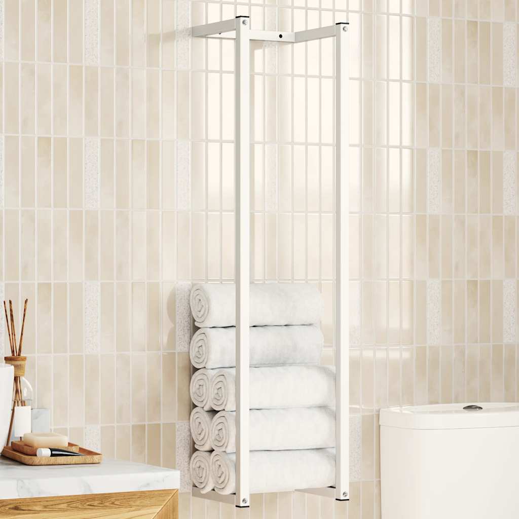 White steel towel rail 12.5x12.5x60 cm