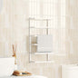 White steel towel rail 12.5x12.5x60 cm