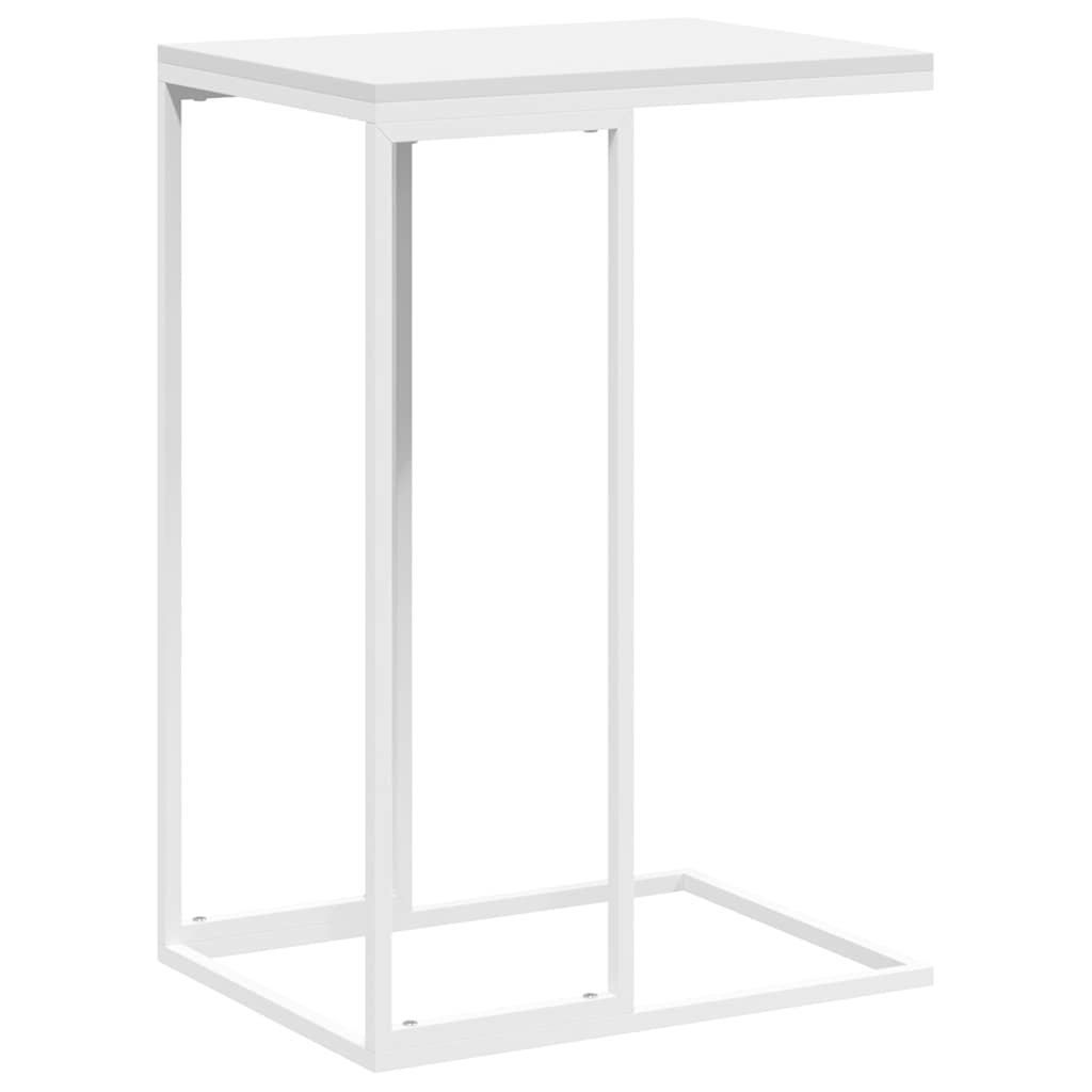 Mesa auxiliar de madera contrachapada blanco 40x30x59 cm