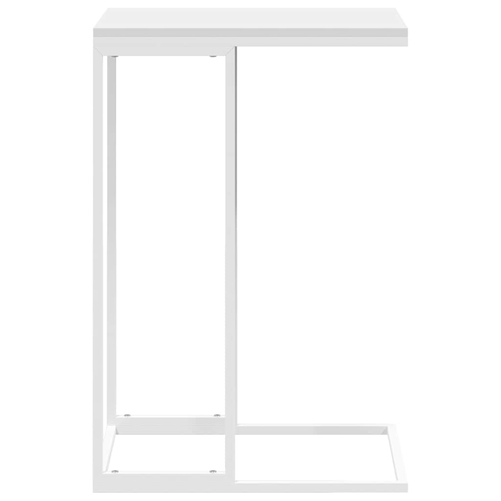 Mesa auxiliar de madera contrachapada blanco 40x30x59 cm