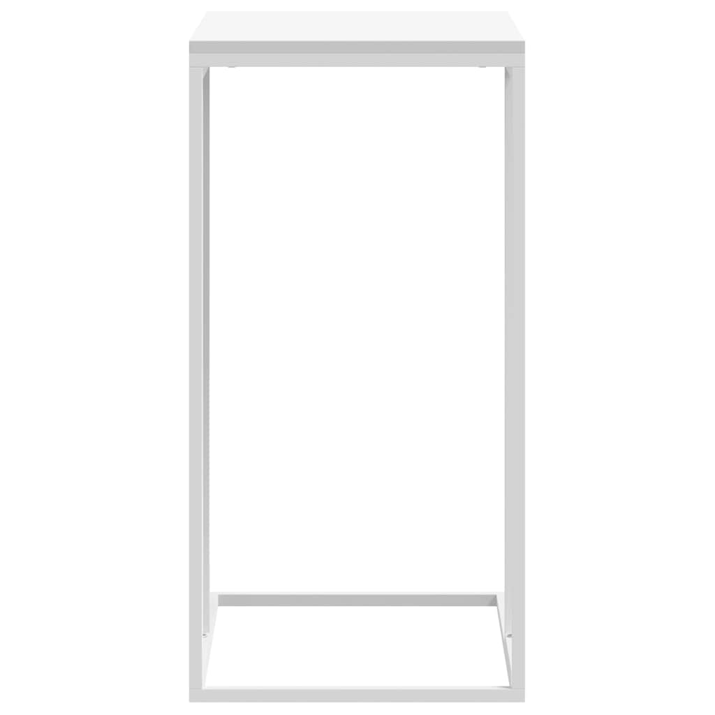 Mesa auxiliar de madera contrachapada blanco 40x30x59 cm