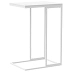 Mesa auxiliar de madera contrachapada blanco 40x30x59 cm