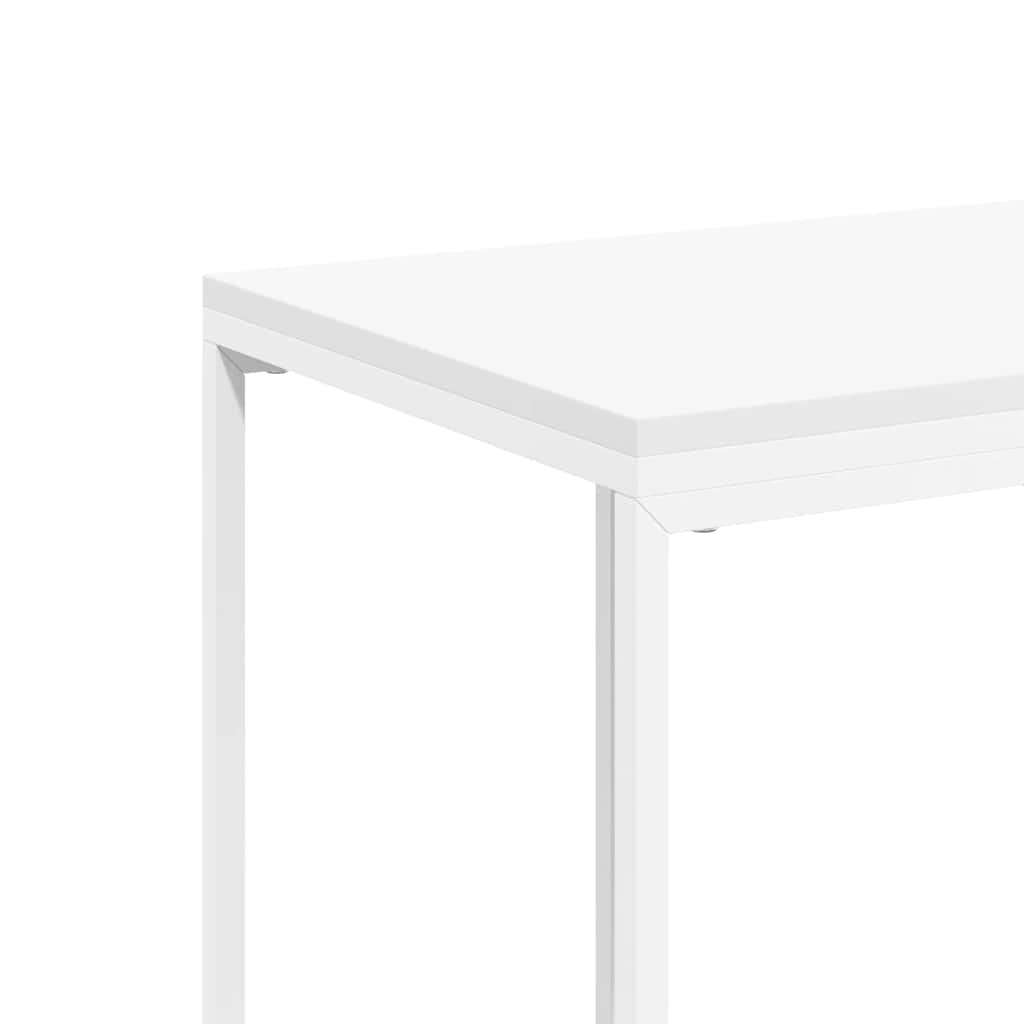 Mesa auxiliar de madera contrachapada blanco 40x30x59 cm