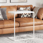 Mesa auxiliar de madera contrachapada blanco 40x30x59 cm