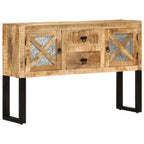 Aparador de madera de mango rugosa 110x30x74 cm