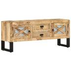 Mueble para TV de madera maciza de mango rugosa 110x30x45 cm