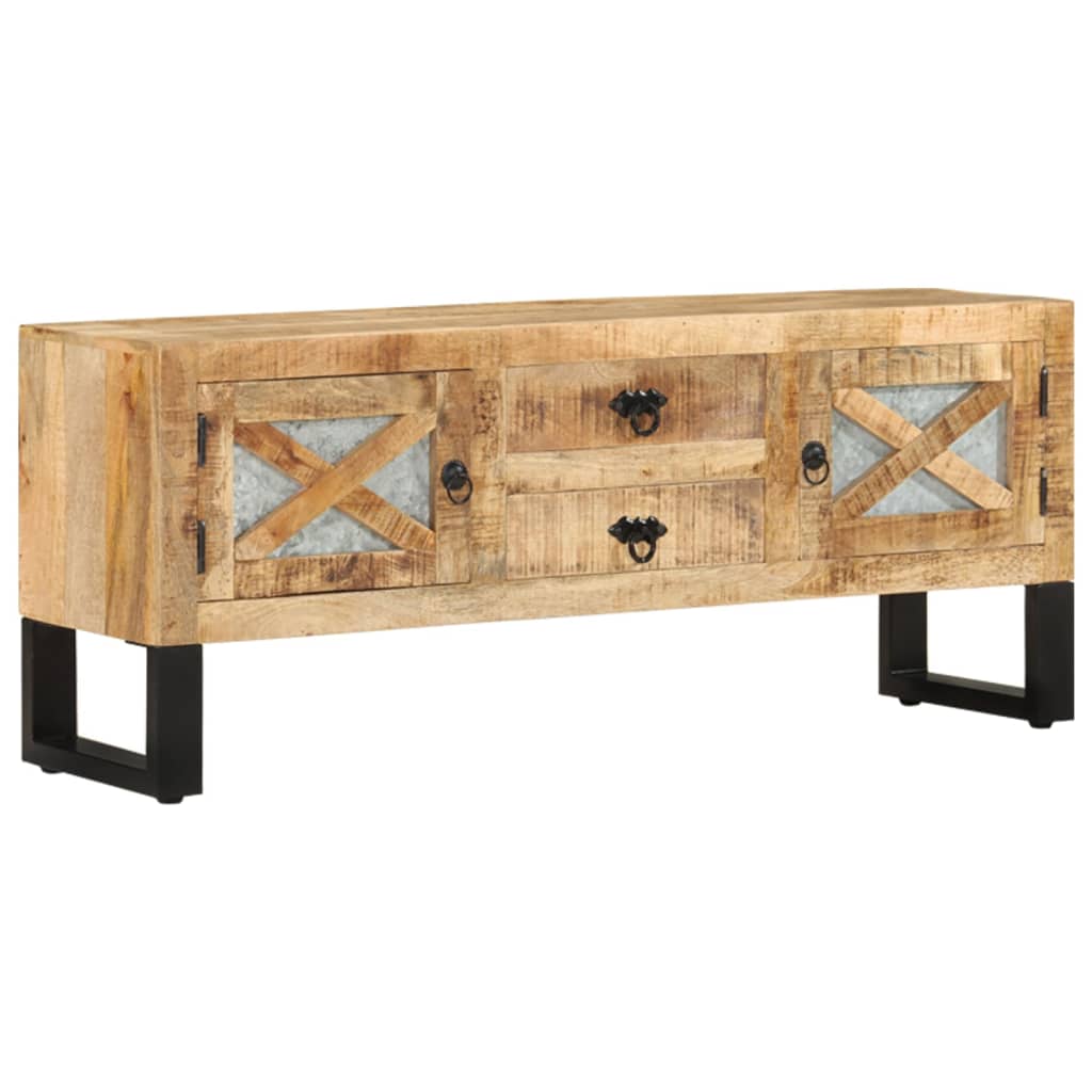 Mueble para TV de madera maciza de mango rugosa 110x30x45 cm