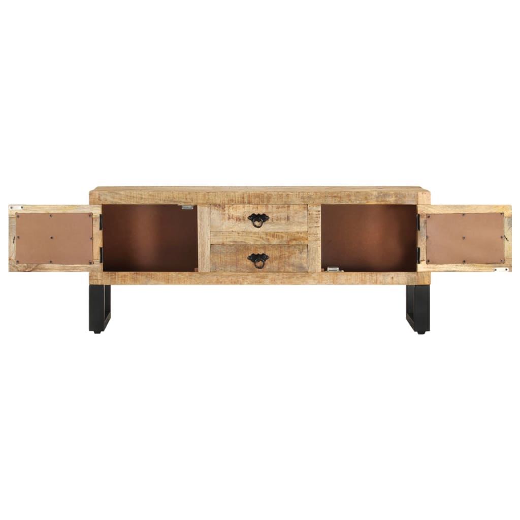 Mueble para TV de madera maciza de mango rugosa 110x30x45 cm