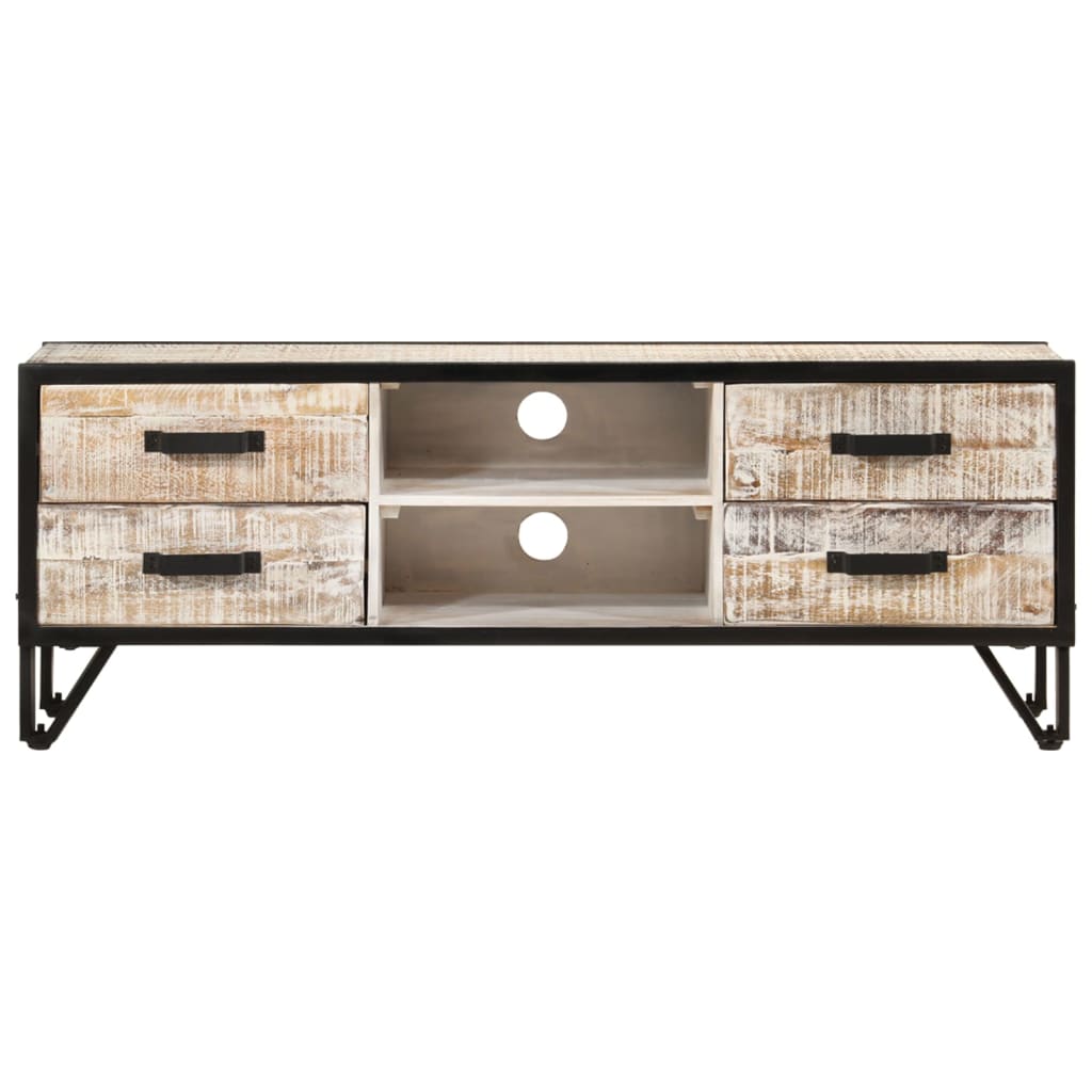 Mueble de TV de madera maciza de acacia 110x30x41 cm