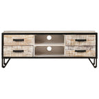 Mueble de TV de madera maciza de acacia 110x30x41 cm