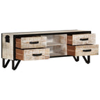 Mueble de TV de madera maciza de acacia 110x30x41 cm