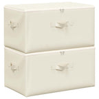 Cajas de almacenaje 2 unidades tela color crema 43x34x23 cm