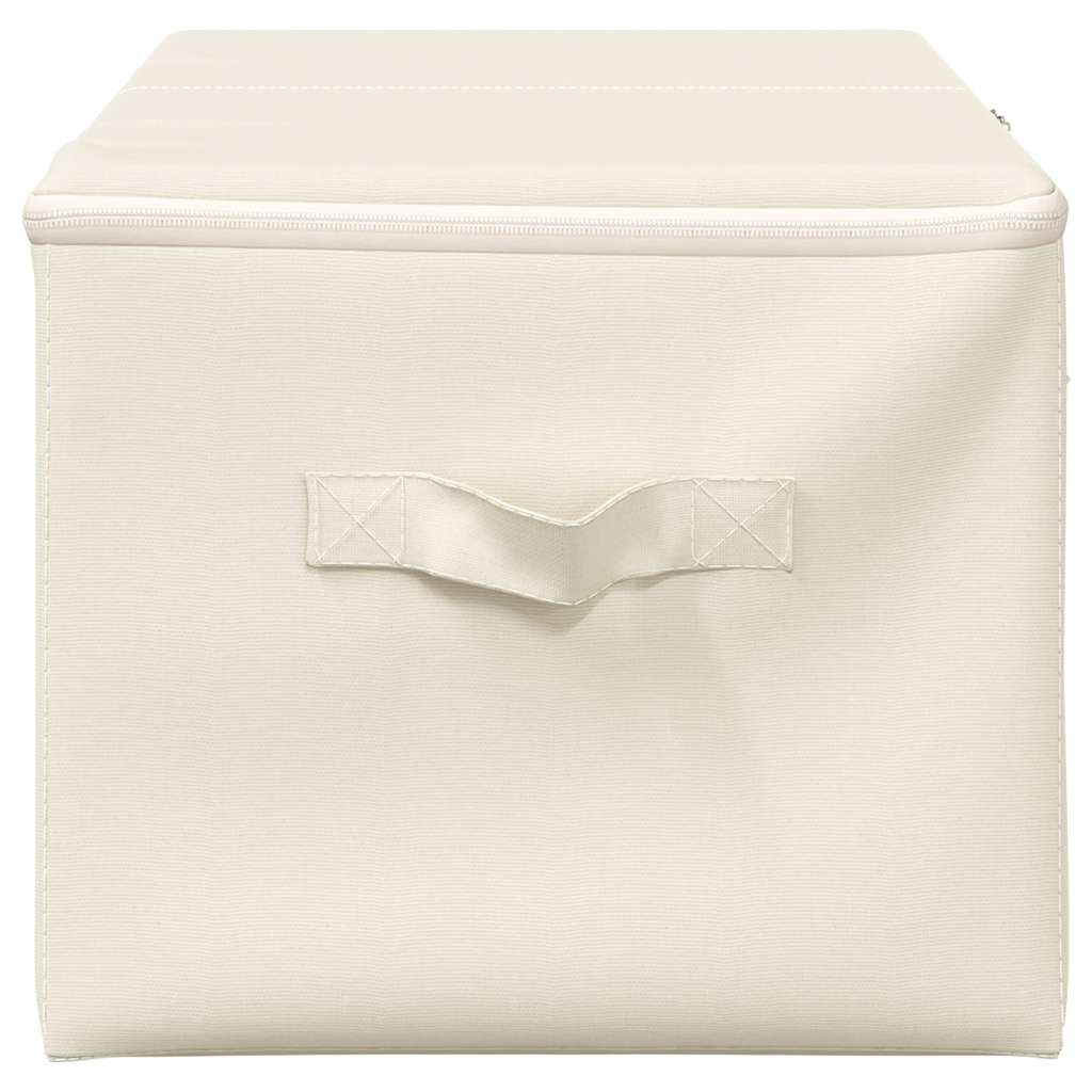 Cajas de almacenaje 2 unidades tela color crema 43x34x23 cm