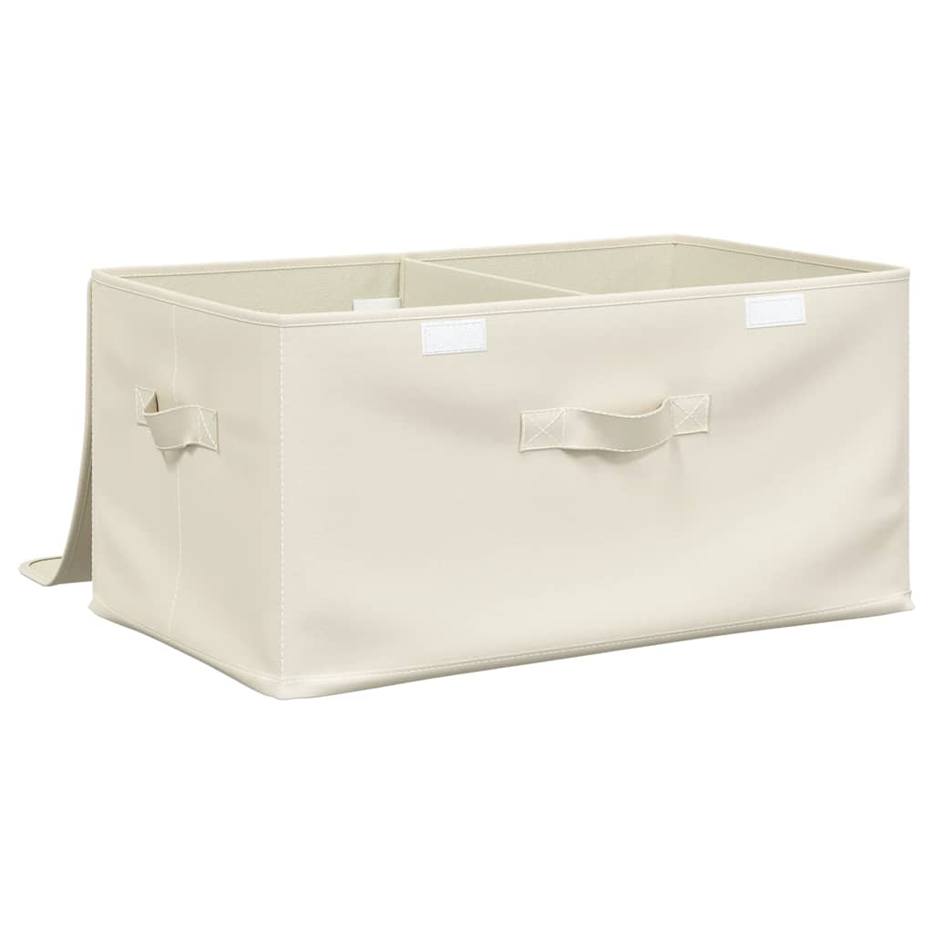 Cajas de almacenaje 2 unidades tela color crema 43x34x23 cm