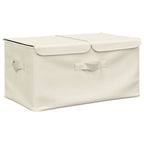 Caixa de arrumação em tecido cor creme 50x30x25 cm
