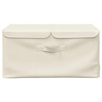 Caixa de arrumação em tecido cor creme 50x30x25 cm