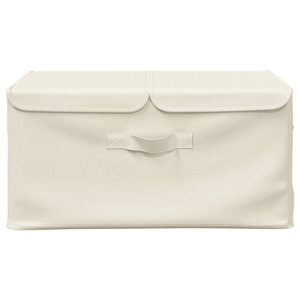 Caixa de arrumação em tecido cor creme 50x30x25 cm