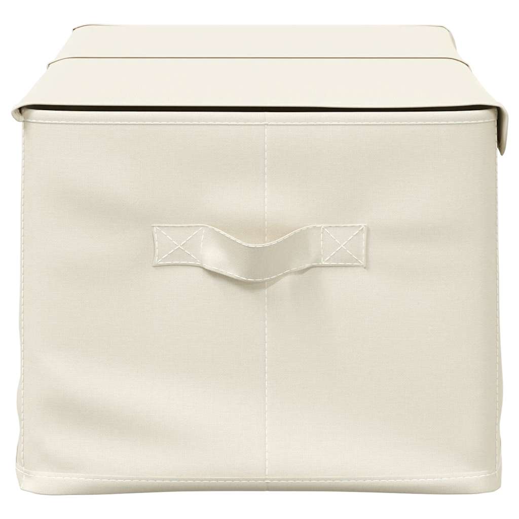 Caixa de arrumação em tecido cor creme 50x30x25 cm