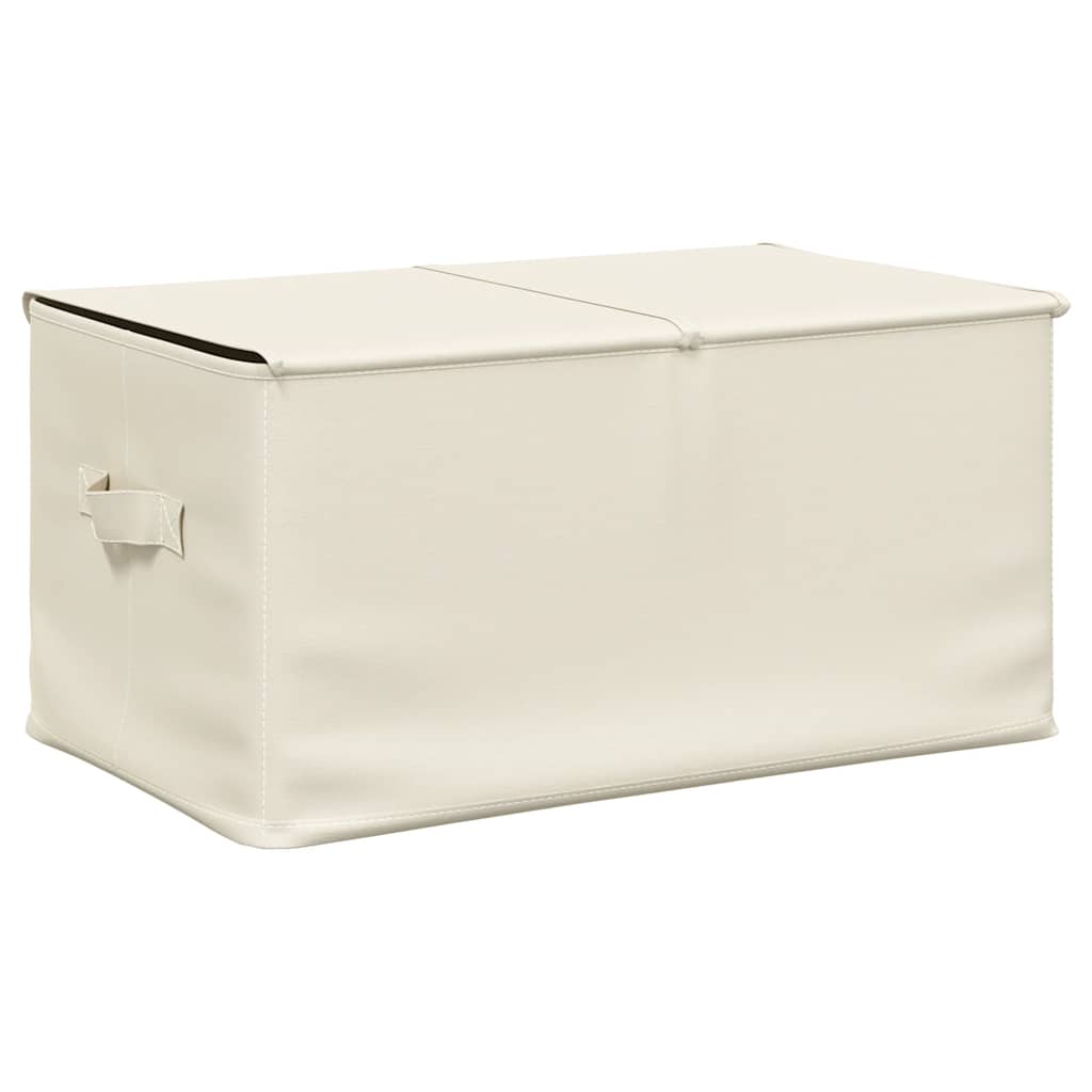 Caixa de arrumação em tecido cor creme 50x30x25 cm