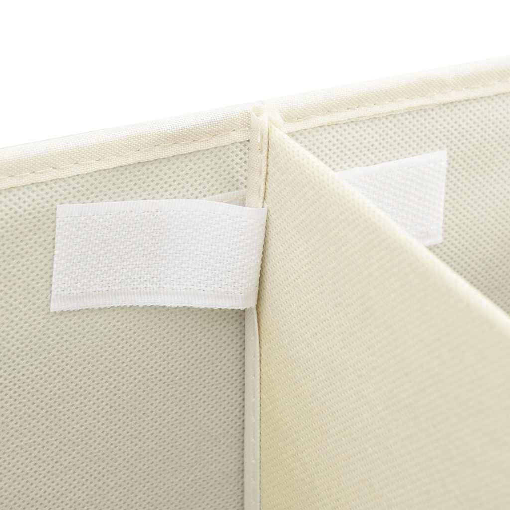 Caixa de arrumação em tecido cor creme 50x30x25 cm