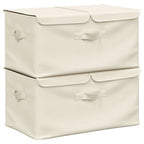 Cajas de almacenaje 2 unidades tela color crema 50x30x25 cm