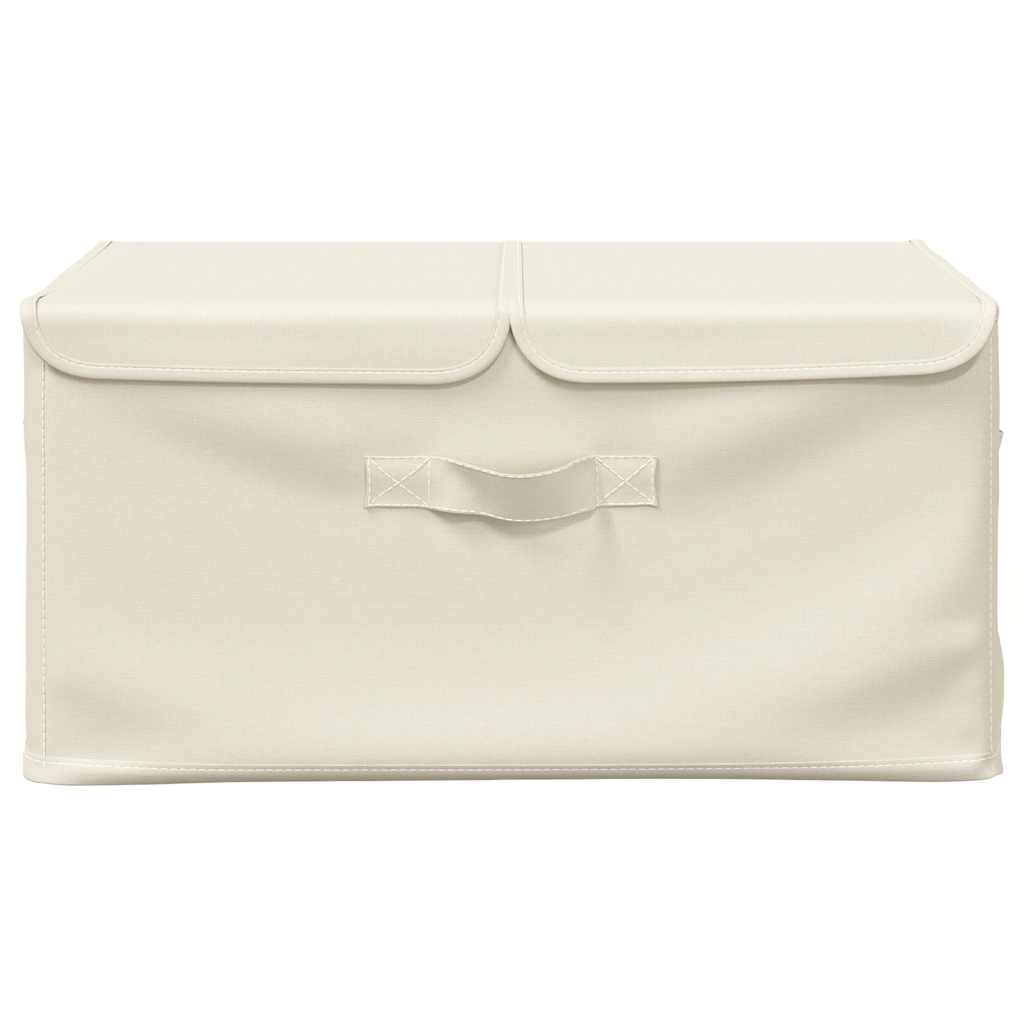 Cajas de almacenaje 2 unidades tela color crema 50x30x25 cm