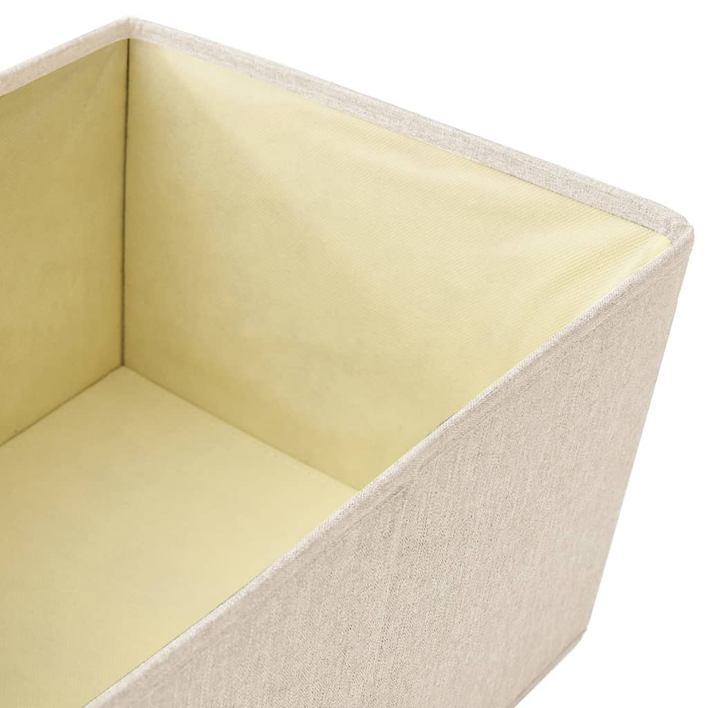 Juego de cajas de almacenaje apilables 3 uds tela color crema