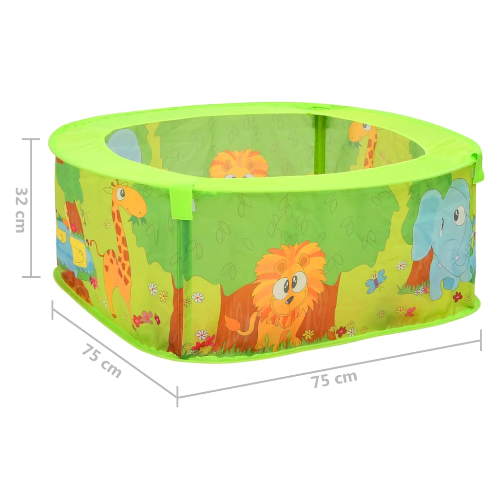 Piscina de bolas con 50 bolas para niños 75x75x32 cm
