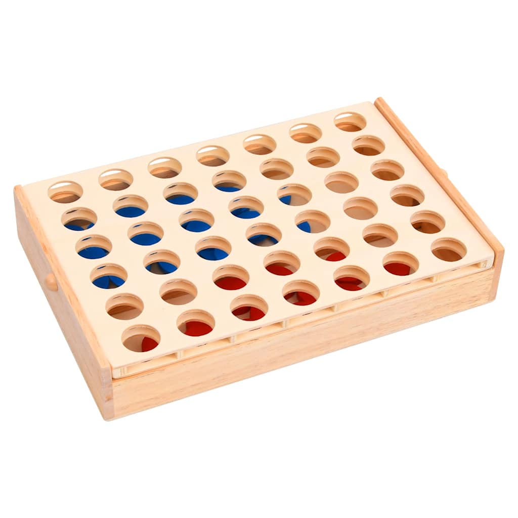 Juego de 4 en raya madera macizo 24x15x4 cm