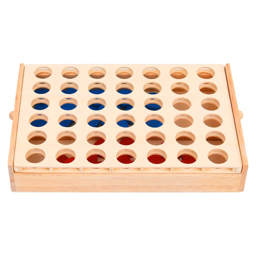 Juego de 4 en raya madera macizo 24x15x4 cm