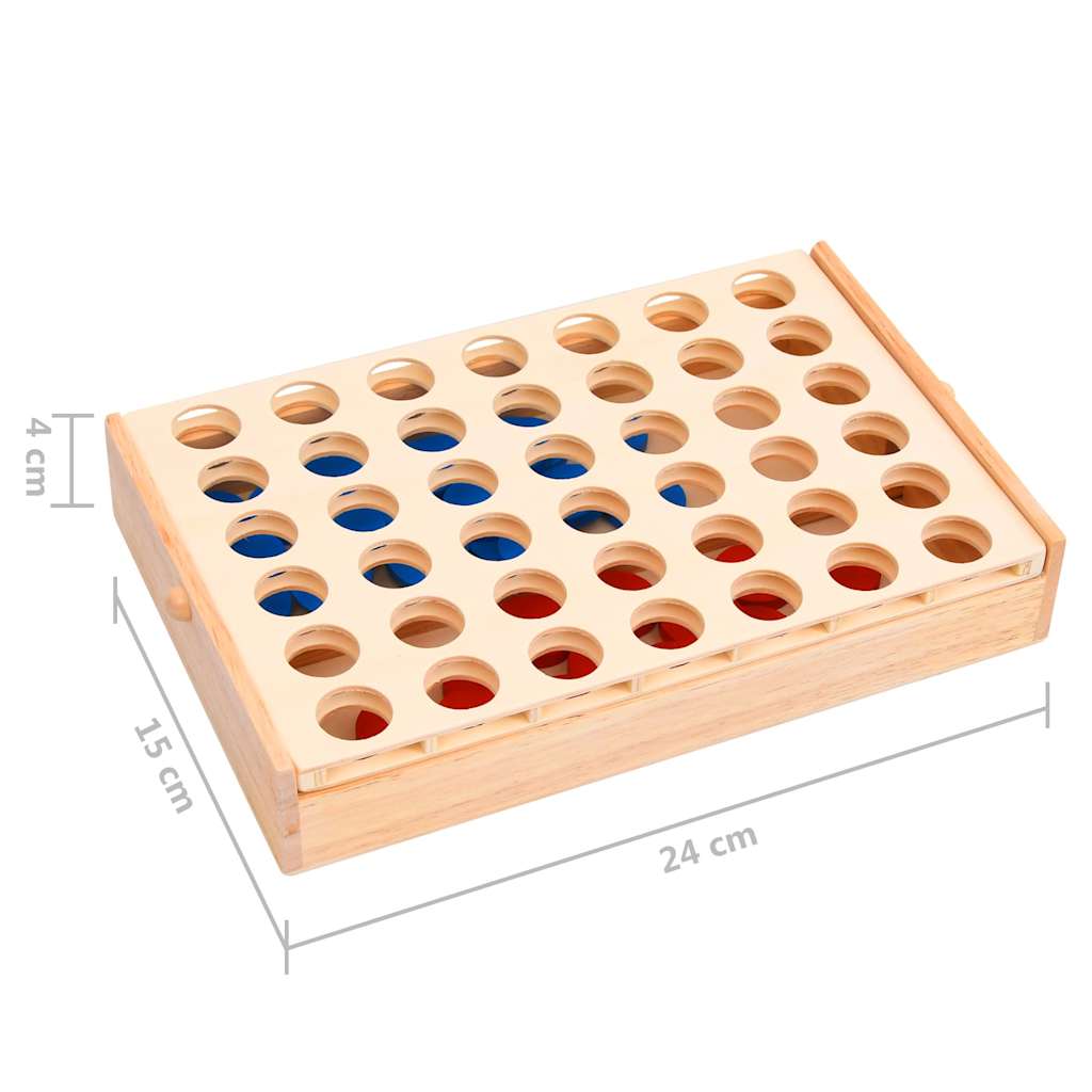 Juego de 4 en raya madera macizo 24x15x4 cm