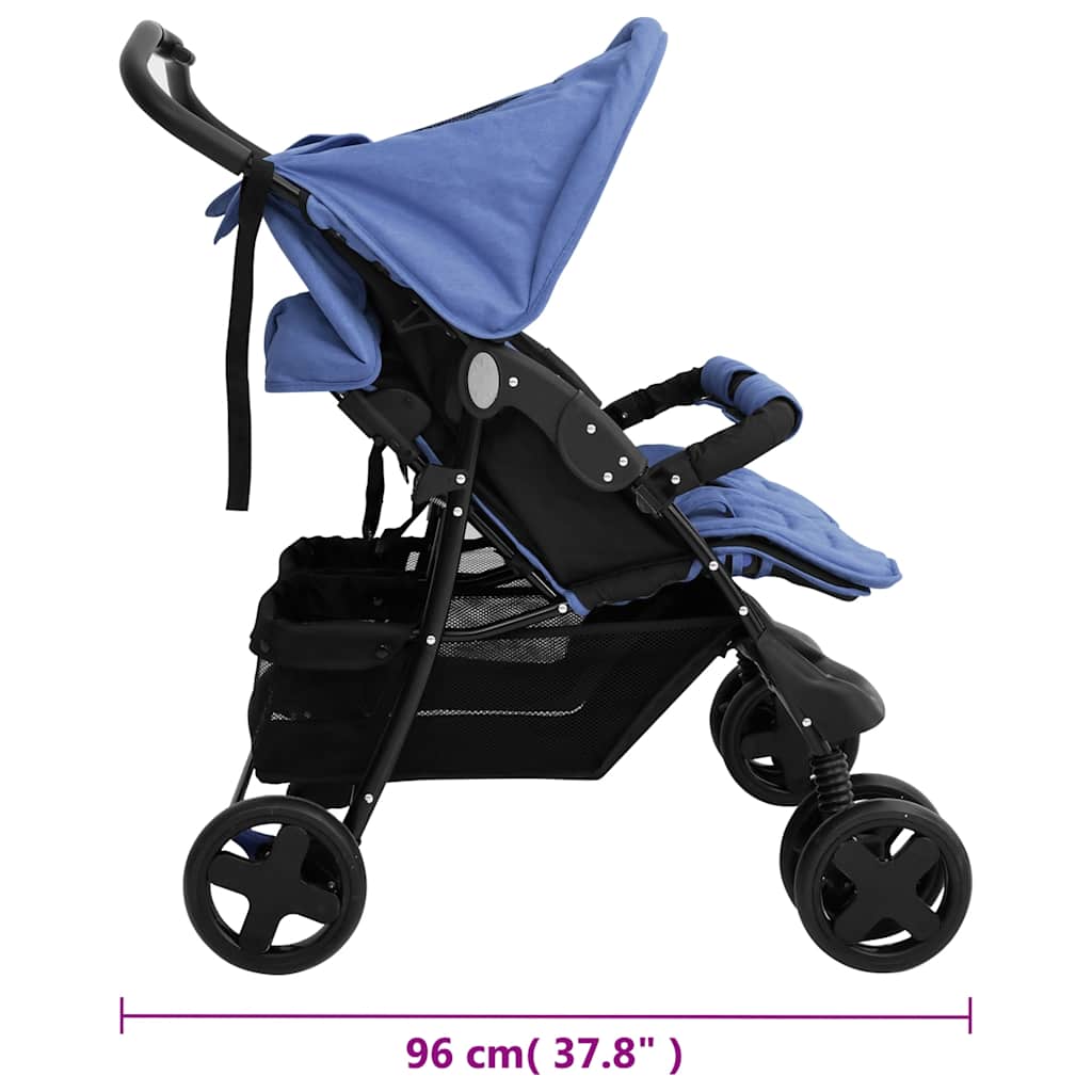 Carrito para gemelos de acero azul marino